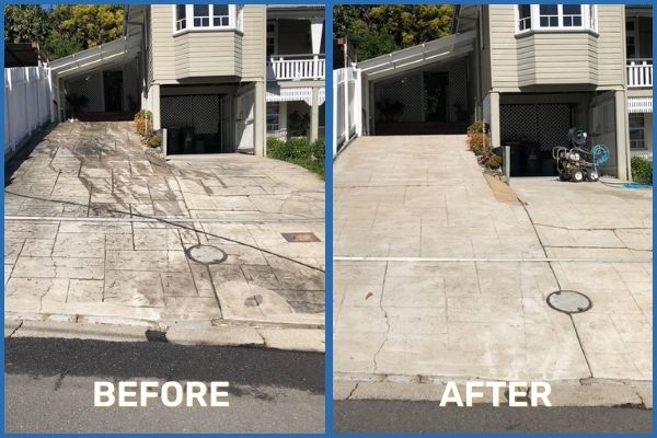 Driveway Cleaning Brisbane Before Vs After